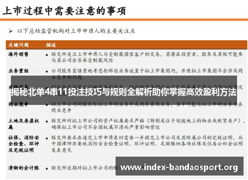 揭秘北单4串11投注技巧与规则全解析助你掌握高效盈利方法